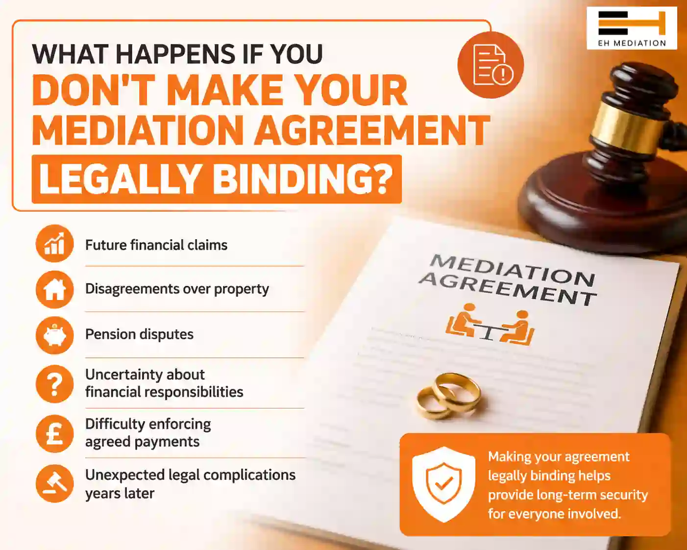 What Happens If You Don't Make Your Mediation Agreement Legally Binding Spennymoor?